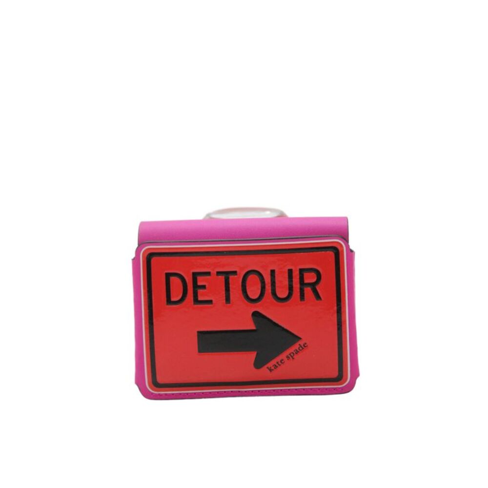 Kate Spade New York Womens Leather Detour Card Case Wallet Pink Orange